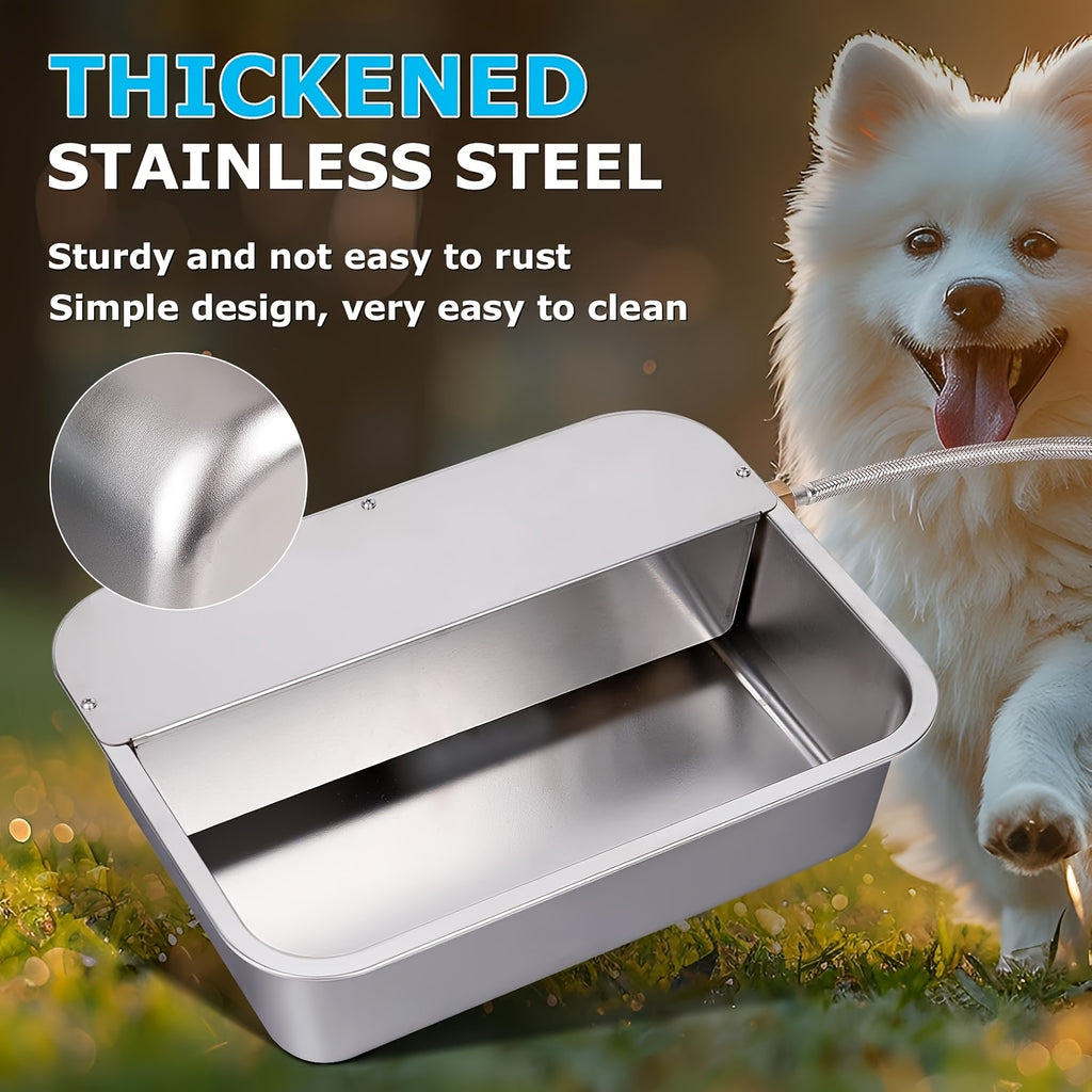 Automatic Outdoor Dog Waterer 3 Gallon, Stainless Steel Self-Filling Water Bowl for Large Dogs, Cats, Chickens, Goats and Sheep