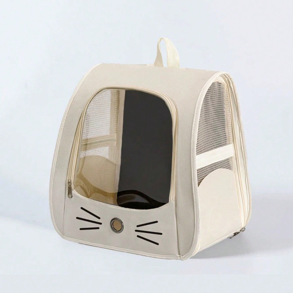 Transparent Pet Backpack Carrier for Cats & Small Dogs Up to 13 lbs, Breathable Oxford Cloth Travel Bag with Shoulder Strap for Outdoor Trips