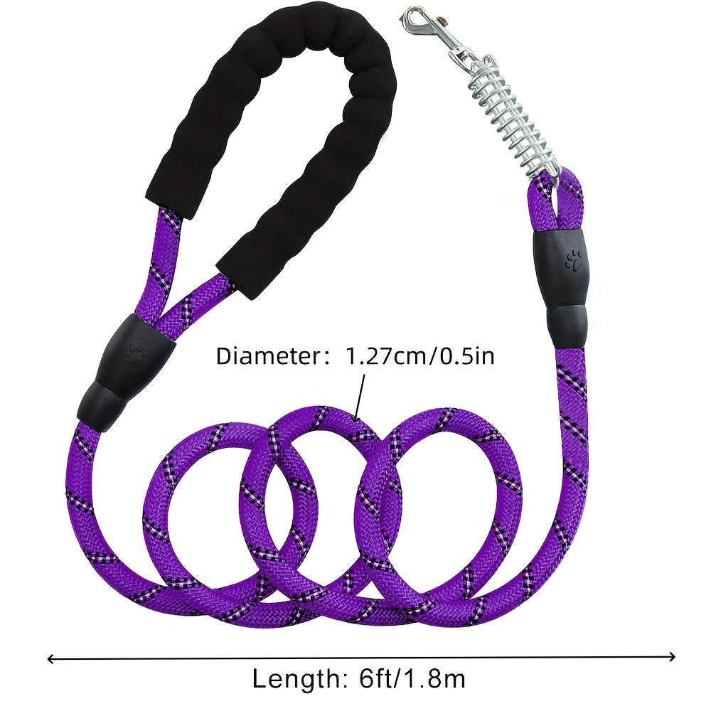 Braided Reflective Dog Leash for Daily Walks and Training, 1/2-Inch Rope Lead with 4, 5, 6, 10 and 15 Foot Options in Multiple Colors