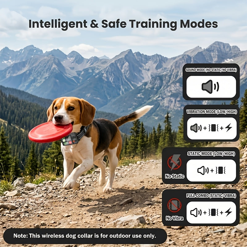 GPS Dog Fence System with No Subscription, Rechargeable Wireless Boundary Collar with 3 Training Modes for Medium and Large Dogs, Black or Orange