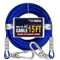 Heavy Duty Dog Tie Out Cable with Swivel Hooks, Steel Wire Yard Lead for Supervised Outdoor Use, Blue, Magenta or Black in S, M and L Options