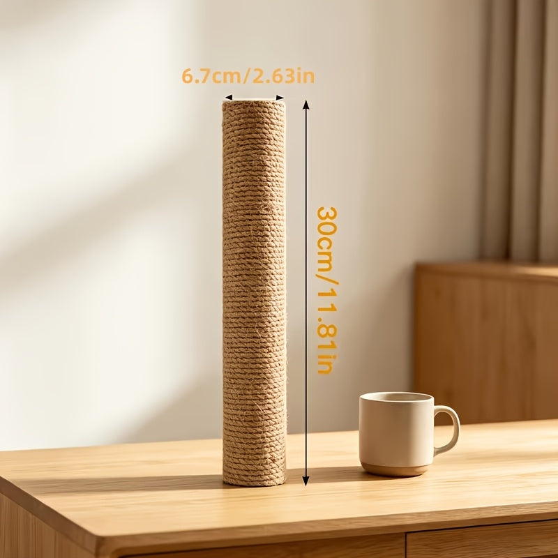 4-in-1 Cat Scratching Post with Ball Tracks, Hanging Toys and Feather Teaser for Indoor Cats, Small to Large and Replacement Column Options