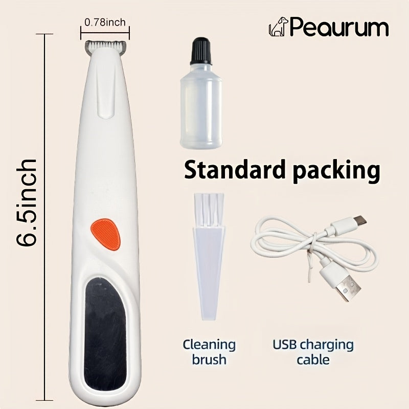 Pet Hair Trimmer with Digital Display and LED Light, Adjustable Low-Noise USB Rechargeable Grooming Clipper for Cats and Small Dogs