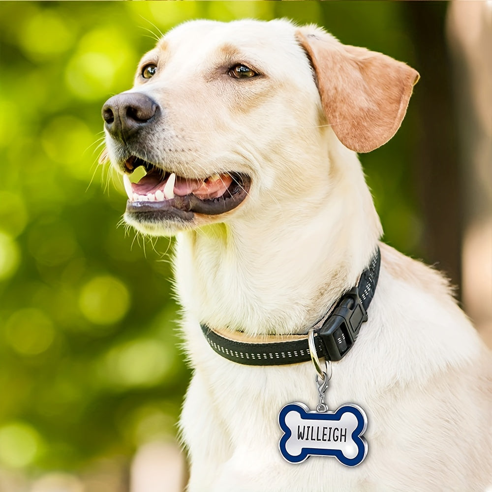 Personalized Metal Pet Tag for Dogs and Cats, Single Engraved Name ID Tag in Seven Colors for Everyday Identification and Pet Parent Gifts