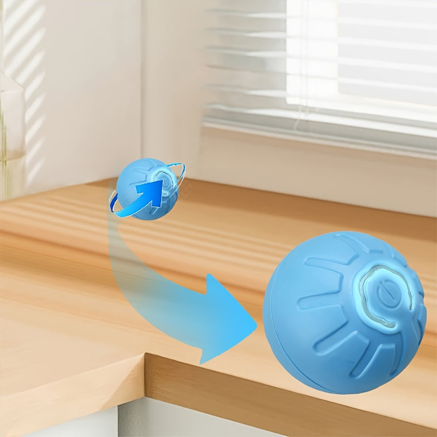 Motion Activated Dog Ball, USB Rechargeable Automatic Rolling Interactive Toy for Small and Medium Dogs, Blue or Orange for Supervised Chase Play