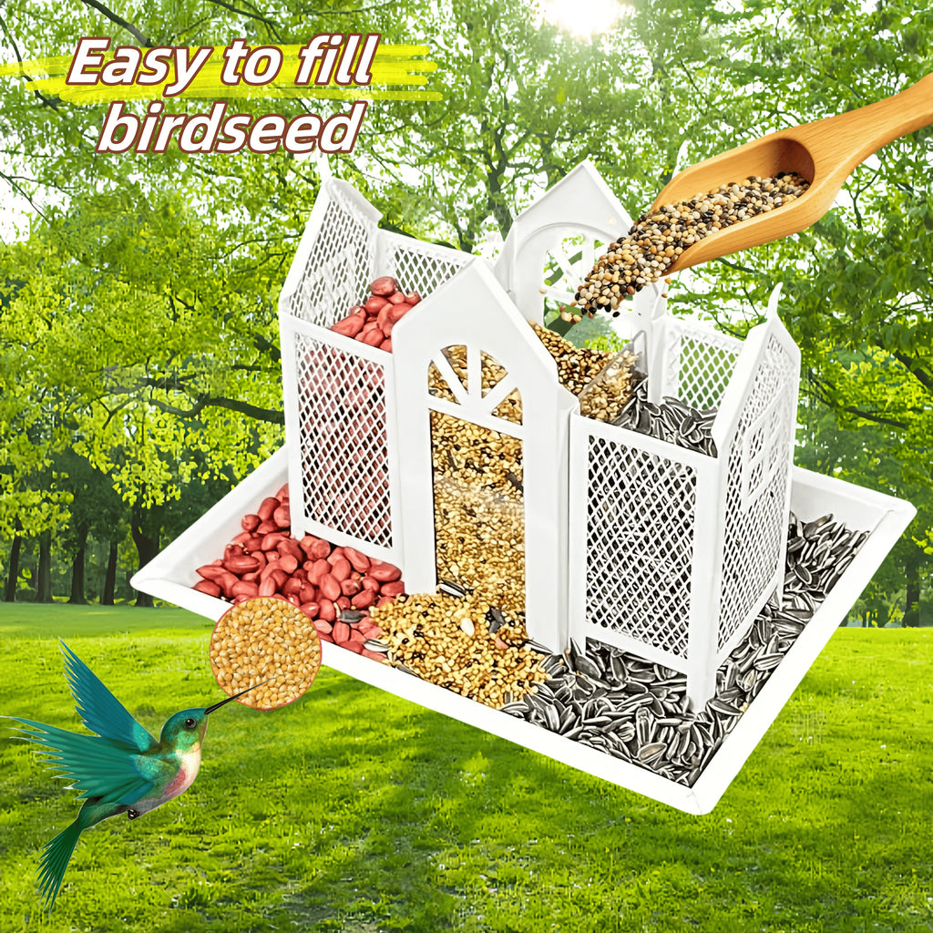 Metal Mesh Bird Feeder for Outdoors, Hanging Wild Bird Feeding Station for Backyard and Garden Birdwatching, Four Color Options for Bird Lover Gifts