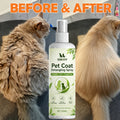 Pet Leave-In Detangler Spray 100ml with Aloe, Vitamin E and Vegetable Oil, Coat Smoothing Grooming Spray for Knots and Soft, Shiny Fur