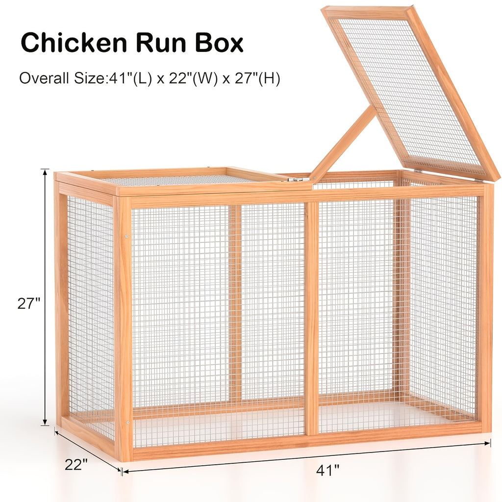 Wooden Chicken Coop with Run and Nesting Box, Raised Backyard Hen House with Access Ramp, Removable Cleaning Tray and Optional Wheeled Models