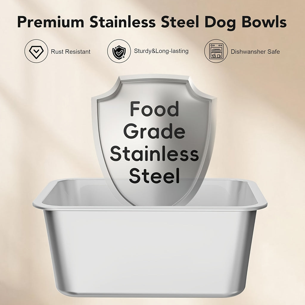 Splash-Reducing Dog Water Bowl 7L, Stainless Steel Slow Drinking Design for Messy Drinkers and Indoor Outdoor Pet Watering, Filter Pack Options