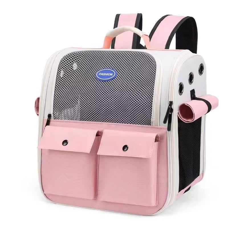 Front Opening Pet Carrier Backpack for Cats, Small Dogs and Puppies, Breathable Foldable Travel Bag with Safety Hook and Storage Pockets
