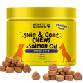 Omega 3 Dog Chews with Probiotics, 90 Count Skin and Coat Supplement for Canine Daily Care, Available in One, Two or Three Bottle Packs
