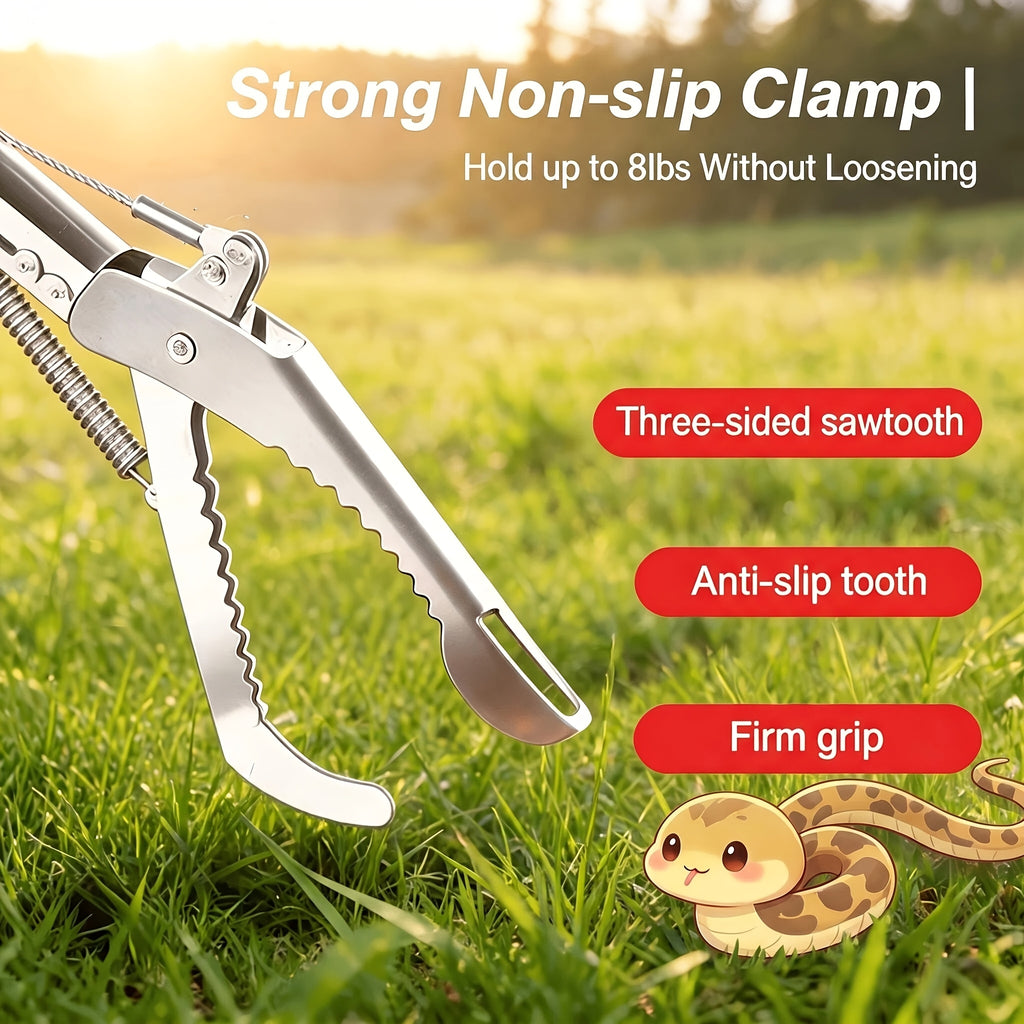 Grabber Reacher Tool, 47.24-Inch Foldable Telescopic Stainless Steel Gripper with Anti-Slip Grip for Outdoor Litter Pickup and Fishing Tasks