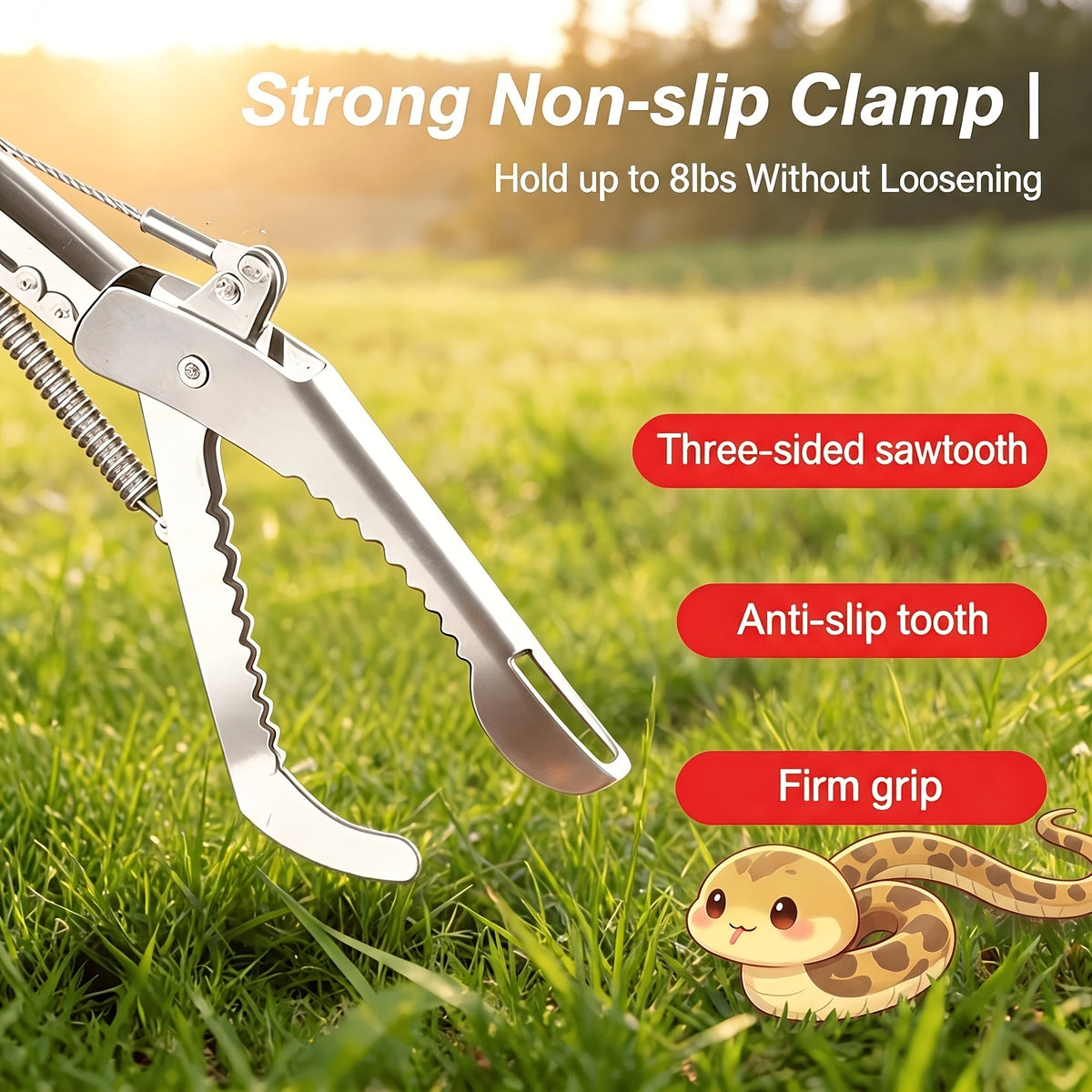 Grabber Reacher Tool, 47.24-Inch Foldable Telescopic Stainless Steel Gripper with Anti-Slip Grip for Outdoor Litter Pickup and Fishing Tasks