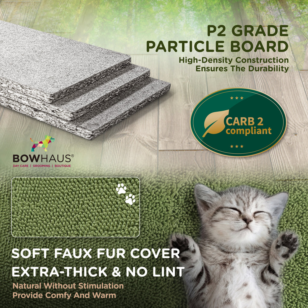 Floor to Ceiling Cat Tree with Hammock, Adjustable Cactus Cat Tower with Sisal Scratching Post, Faux-Fur Platforms and Interactive Playball for Indoor Cats