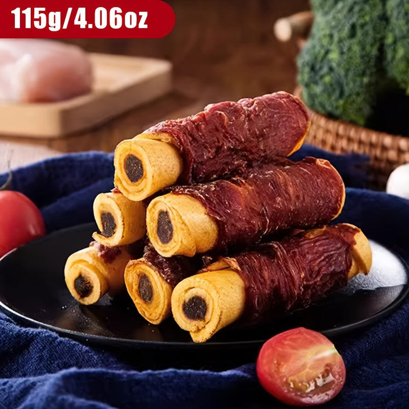 Duck and Beefhide Dog Chew Sticks, 115g (4.06 oz) Filled Chewy Dog Treats for Supervised Snack Time, Daily Chewing and Training Rewards