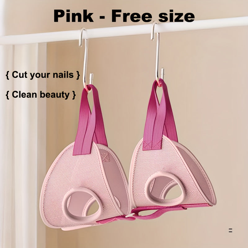 Mesh Pet Grooming Hammock with Adjustable Straps and Hooks, Breathable Nail Trimming Support Sling for Cats and Small Dogs in Grey or Pink
