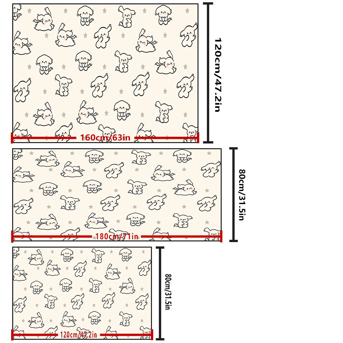 Dog Crate Mat with Puppy and Star Pattern, Washable Non-Slip PVC Pet Floor Mat with Slow-Rebound Cushioning for All-Season Indoor Comfort
