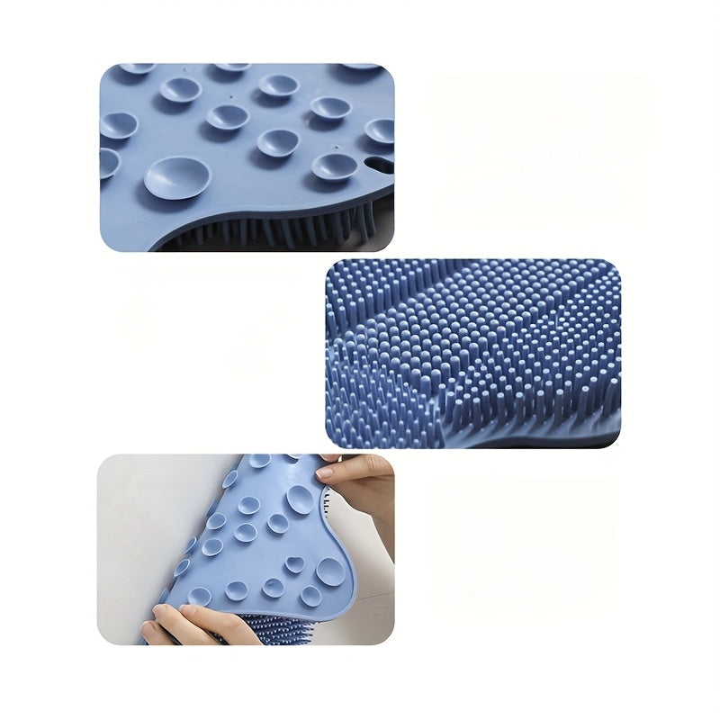 Cat Self Grooming Brush in Blue, Wall-Mounted Massage Scratching Board for Loose Fur Care, Space-Saving Everyday Pet Groomer for Indoor Cats