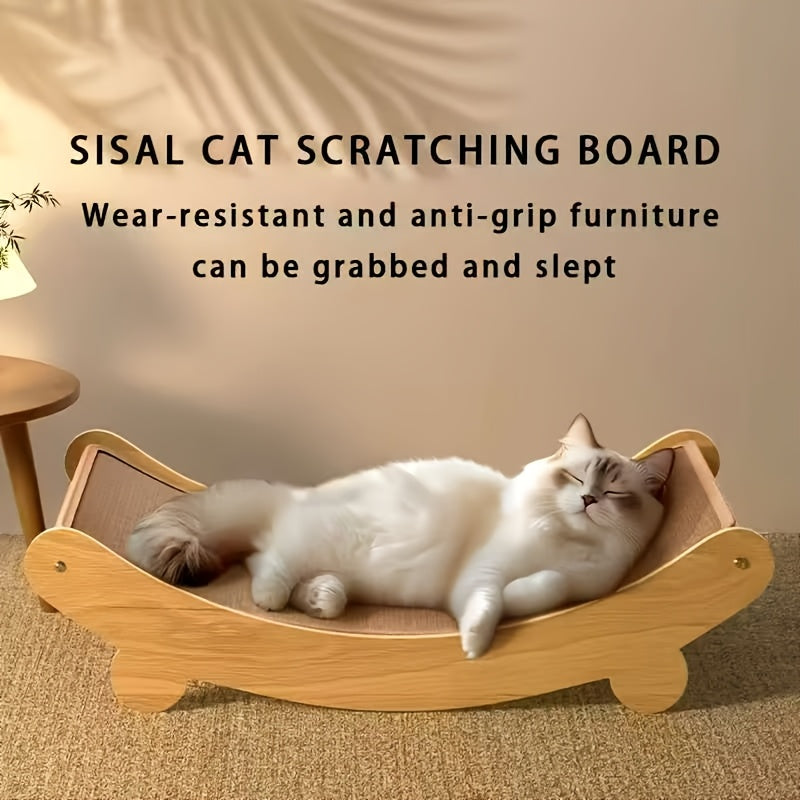 Sisal Cat Scratching Board and Lounge Bed for Indoor Cats, Integrated Sofa-Style Pet Scratcher for Daily Claw Scratching and Rest