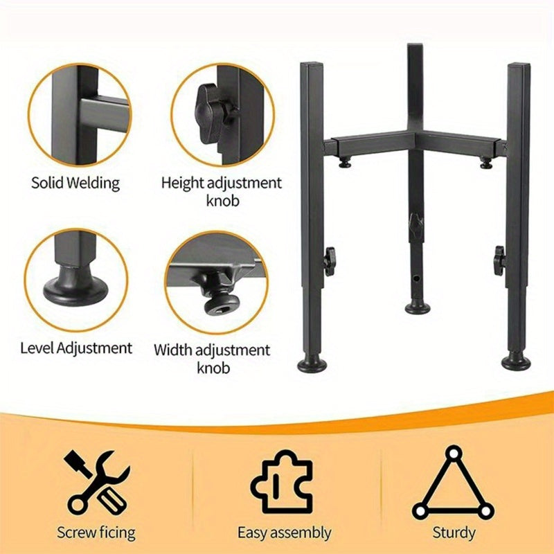 Height Adjustable Dog Bowl Stand, 8.5–14.5 Inch Metal Raised Bowl Holder for 7–11 Inch Bowls, Felt Noise-Reducing Pads for Medium and Large Dogs