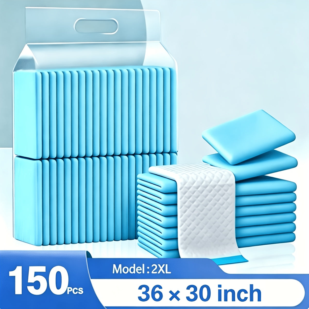 Pet Training Pads 36 x 30 or 24 x 24 Inches, Thick Disposable Absorbent Puppy Pee Pads with Leak Protection and Odor Control, 50 to 300 Count Options