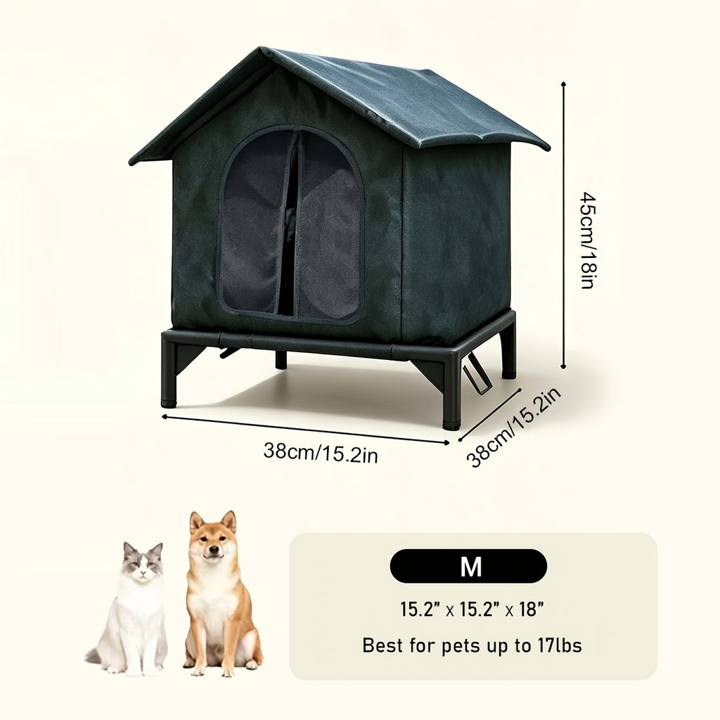 Insulated Dog House with Thermal Aluminum Foil Lining, Portable Foldable Pet Shelter for Small Dogs and Cats, Easy Assembly with Multiple Size Options