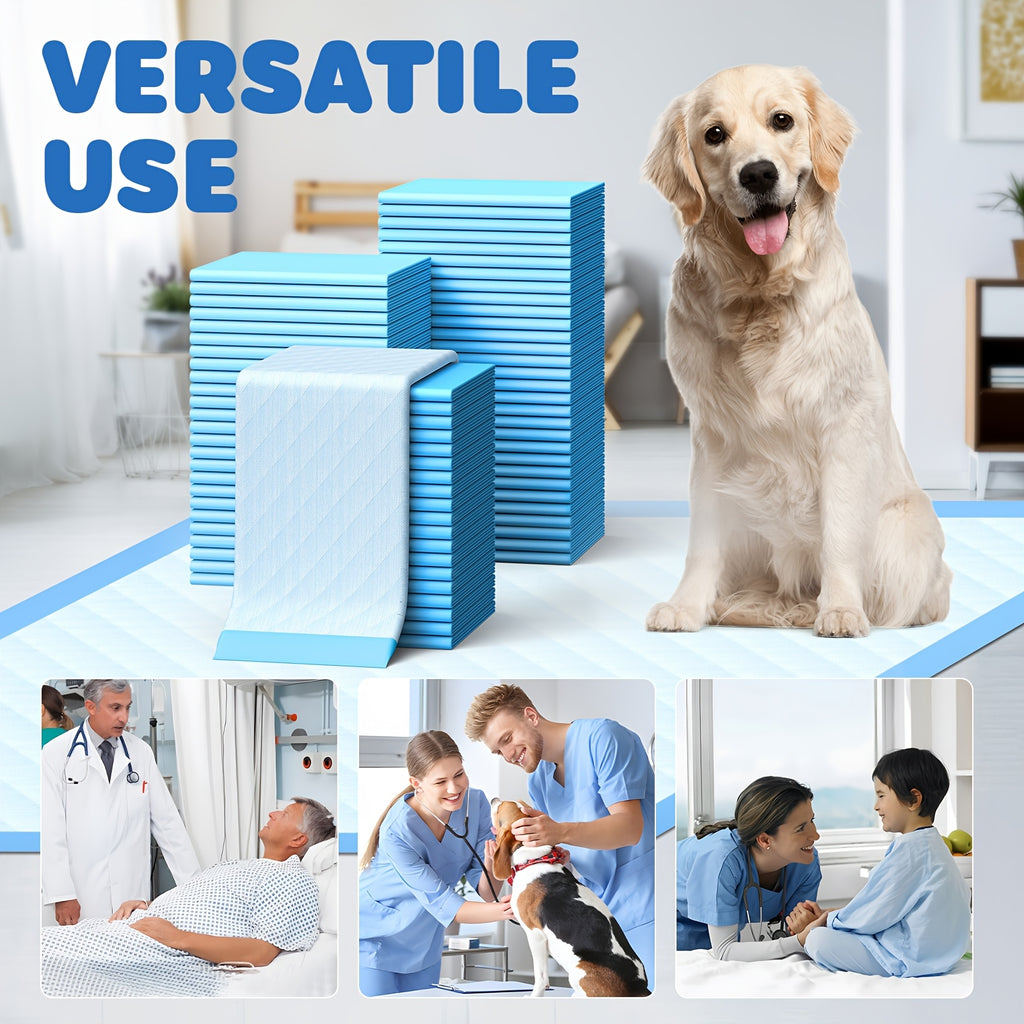 Dog Pee Pads in Blue, 100 Count XL 34 x 28 Inch Disposable Puppy Potty Training Pads with Absorbency, Leak Protection and Odor Control for Indoor Use
