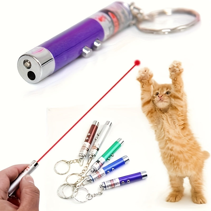 Cat Laser Pointer 6-Pack with Keychain and LED Flashlight, Multicolor Mini Handheld Chase Toys for Supervised Indoor Cat Play