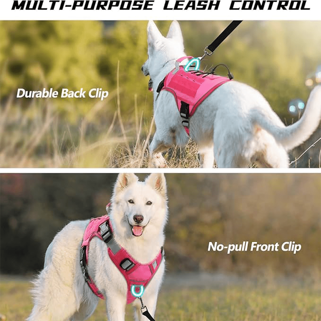 Tactical Dog Harness Vest with Adjustable Reflective Design, Machine Washable Outdoor Walking and Obedience Training Gear in S, M, L and XL
