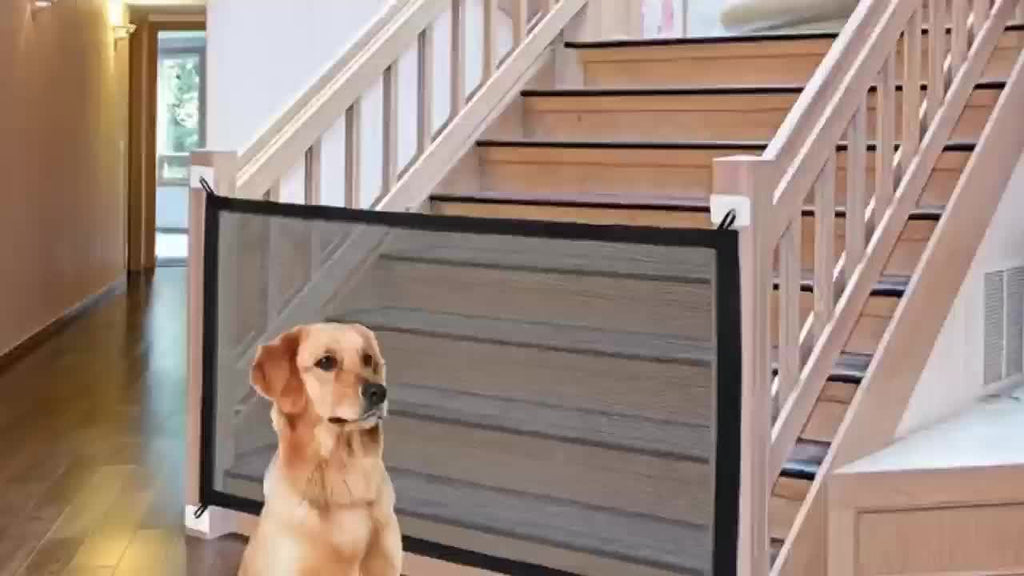 Dog Mesh Gate for Room Separation, Portable Folding Pet Barrier Net with 43.31 Inch Small and 70.87 Inch Large Length Options or Model M Set
