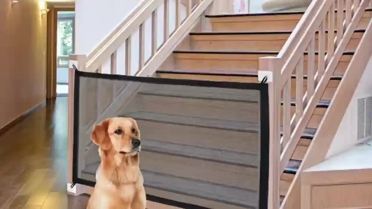 Dog Mesh Gate for Room Separation, Portable Folding Pet Barrier Net with 43.31 Inch Small and 70.87 Inch Large Length Options or Model M Set