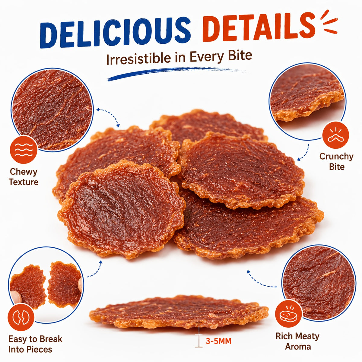 Chicken Gizzard Jerky for Dogs 7.05 oz, Grain-Free High-Protein Dog Treat Slices with No Artificial Flavors for Positive-Reward Training