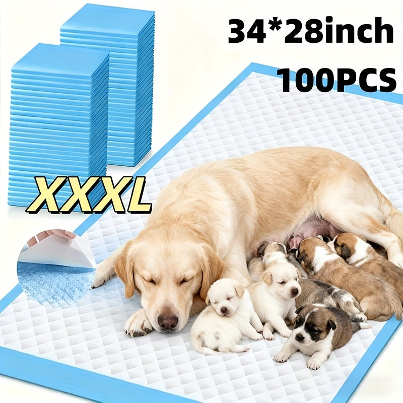 Thickened Dog Pee Pads 100 Count, Disposable Absorbent Puppy Training Pads with Leak Protection and Odor Control, Puppy or Large Dog Options