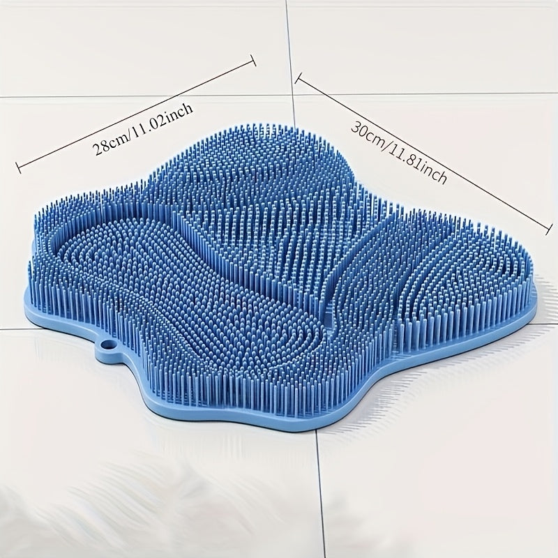 Cat Massage Brush Mat for Self Grooming, 11.02 x 11.81 Inch Wall-Mounted Scratcher Pad for Indoor Cats, Loose Fur Care in Blue, Pink or Gray