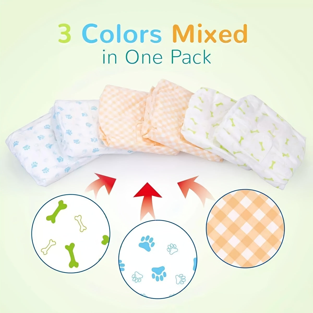 Disposable Dog Diapers 12 Pack with Adjustable Fasteners, Absorbent Male and Female S or M Options for Puppy Training, Senior Dog Accidents and Travel