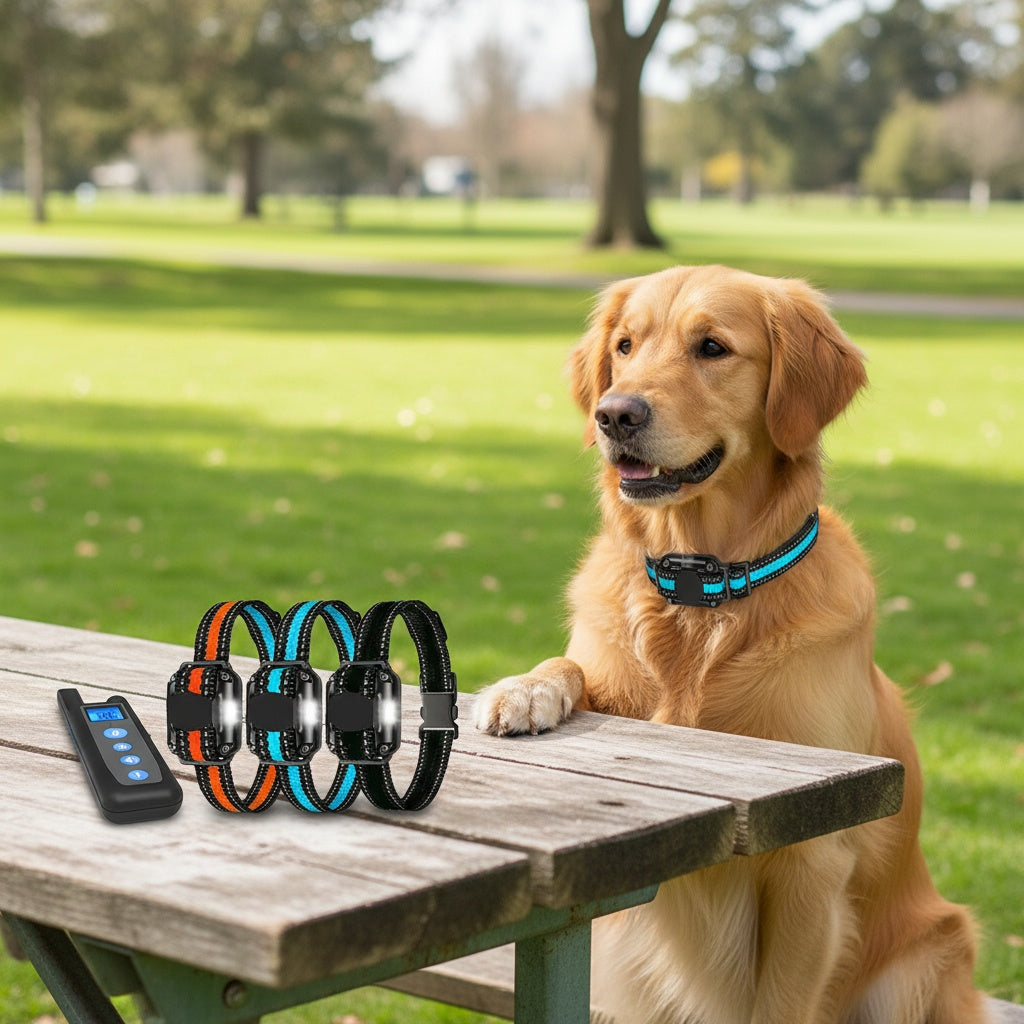 Nylon Dog Training Collar with Remote Control, Adjustable Strap, 2600ft Listed Range, Sound, Vibration and Static Modes, Three Style Options