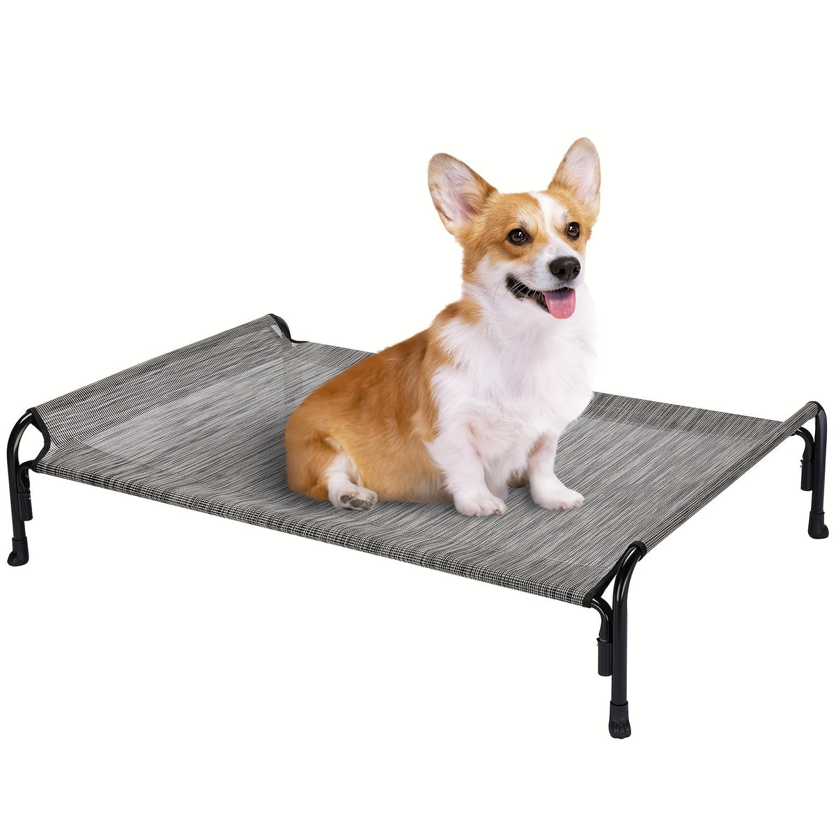 Elevated Dog Bed with Sloped Headrest, Breathable Raised Pet Cot in M to XXL Sizes for Indoor Lounging, Outdoor Rest and Camping