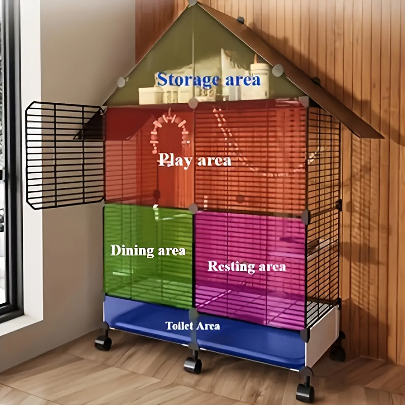 Rolling Bird Cage with Roof and Hanging Toys, Large Bird Habitat with Stand for Parrots, Lovebirds and Pigeons in Black or White