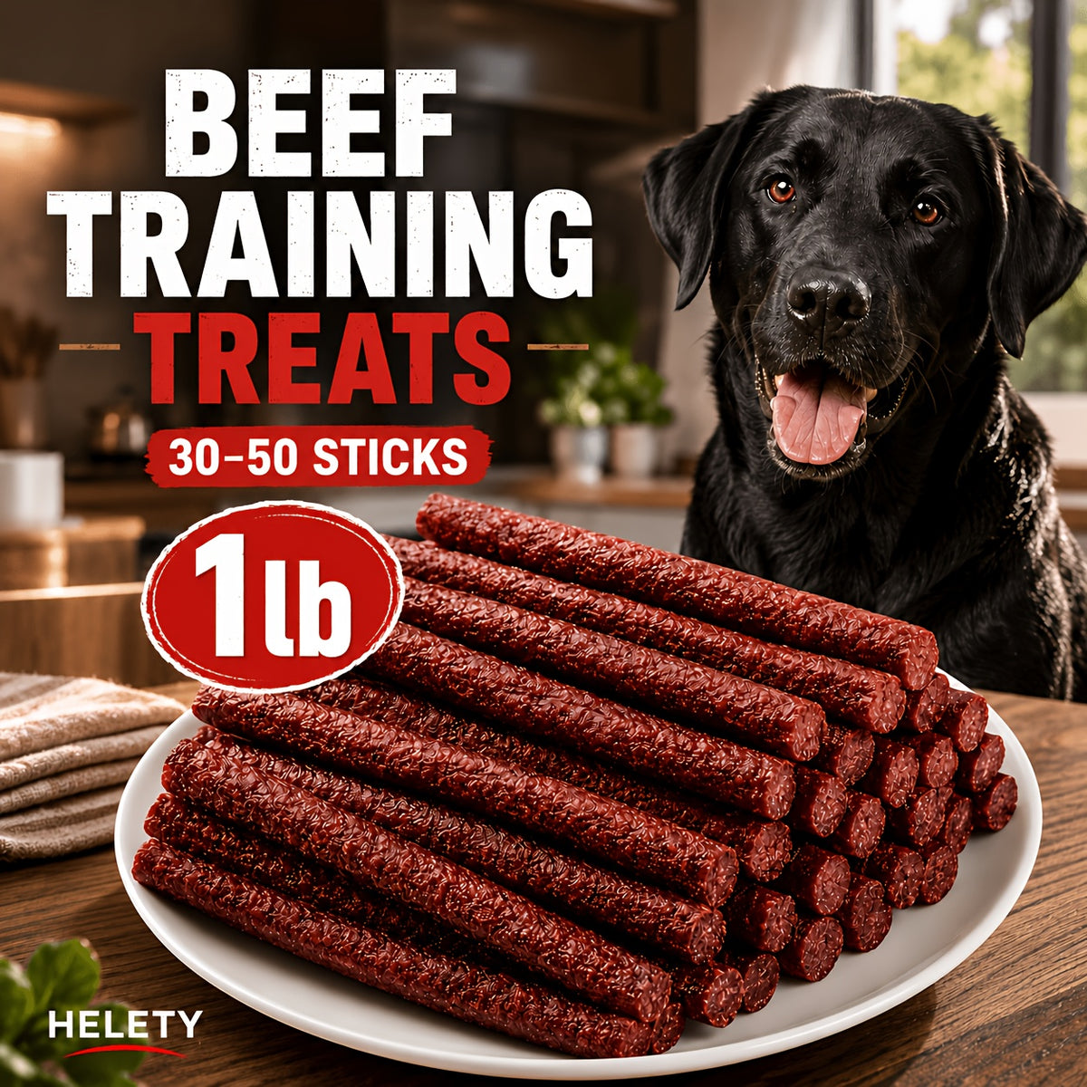 Beef Jerky Dog Treat Sticks, 100g or 100g + 100g Pack Options for Supervised Chewing, Everyday Training Rewards and Dog Gift Baskets