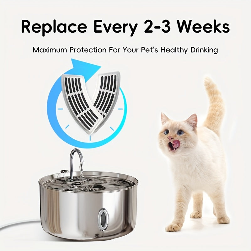 Pet Fountain Replacement Filters for JPET FT007, 4 or 8 Piece Refill Packs for Compatible Automatic Dog Water Fountains and Routine Drinking Station Maintenance