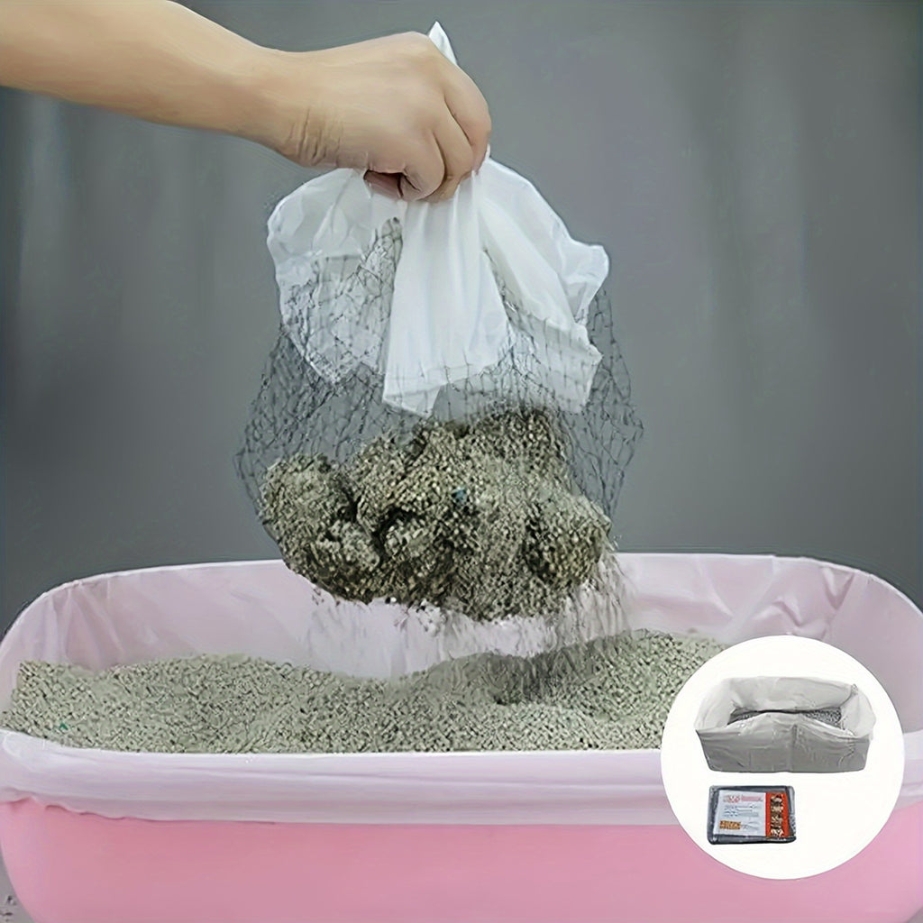 Cat Litter Sifting Bags 10-Pack, Reusable Washable Mesh Filter Liners for Indoor Cat Litter Boxes, Lift-and-Sift Daily Cleanup Accessories