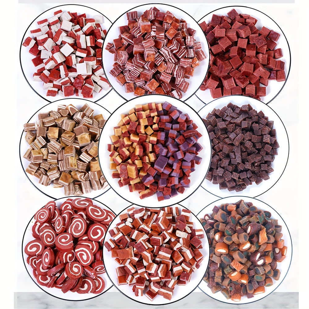 Soft Chewy Dog Training Treats, Diced Meat Reward Bites with Beef Blueberry, Duck Cheese, Mixed Meat and Triple Flavor Options, 100g to 800g Packs