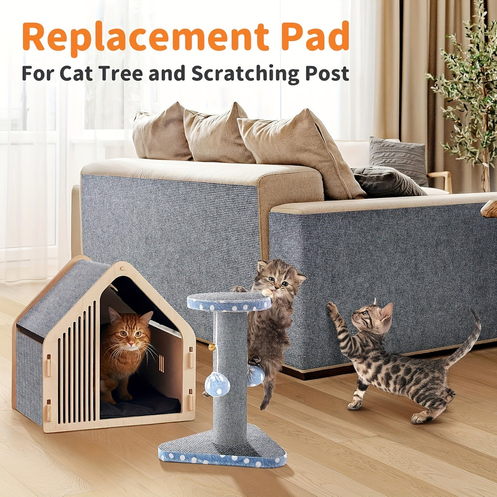 Indoor Cat Scratching Pad with Self-Adhesive Backing, Sofa and Wall Protection Scratcher for Cat Activity Areas in Dark Gray, Black or Light Grey