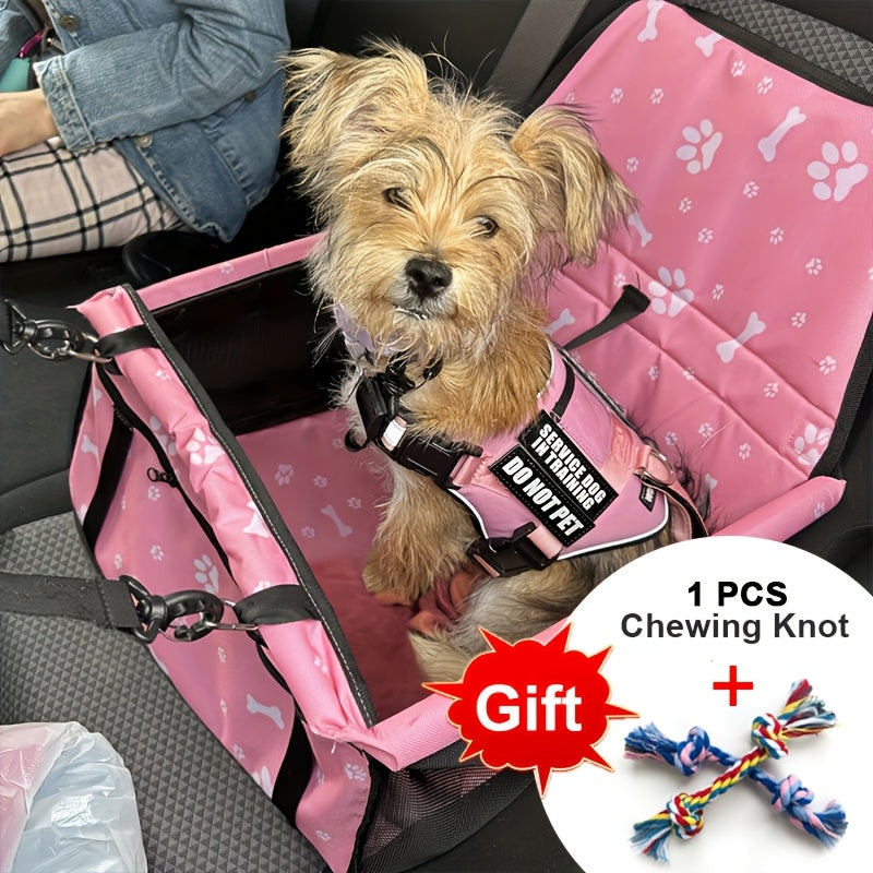 Mesh Dog Car Seat for Small Dogs and Cats up to 22 lbs, Foldable Pet Travel Bed with Adjustable Shoulder Strap, Non-Slip Base and Washable Cover