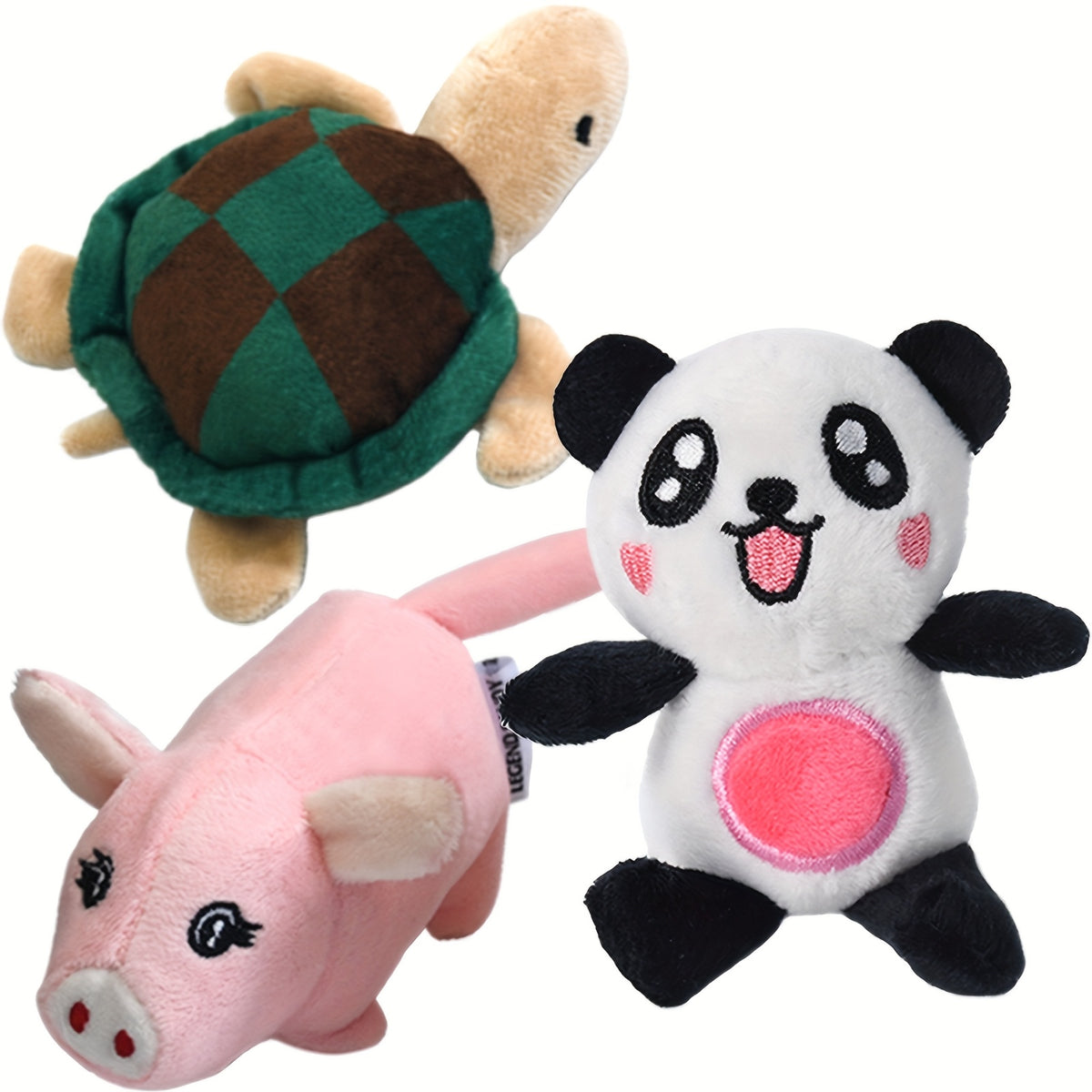 Squeaky Plush Puppy Toy Set 3-Pack, Stuffed Animal Chew Toys for Small to Medium Dogs, Supervised Gentle Play and Everyday Toy Rotation