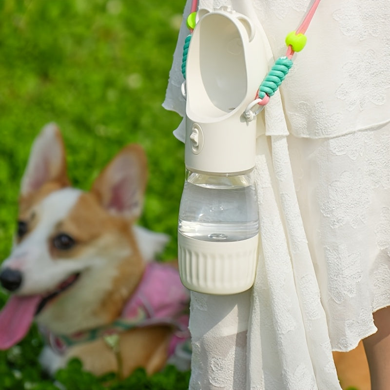 Portable Dog Water Dispenser for Walking and Travel, Outdoor Pet Drinking Accessory in Light Yellow, White or Purple for Park Visits and Road Trips