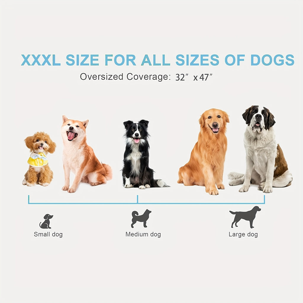 Extra Large Dog Pee Pads 32 x 47 Inches, 40 Count Six-Layer Disposable Puppy Training Pads with Soft Nonwoven Surface for Indoor Potty Care