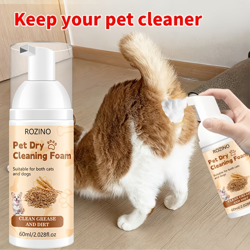No-Rinse Pet Cleaning Foam for Cats and Dogs, Waterless Paw and Rear-Area Spot Cleaner for Between-Bath Grooming and Everyday Touch-Ups, 1pc