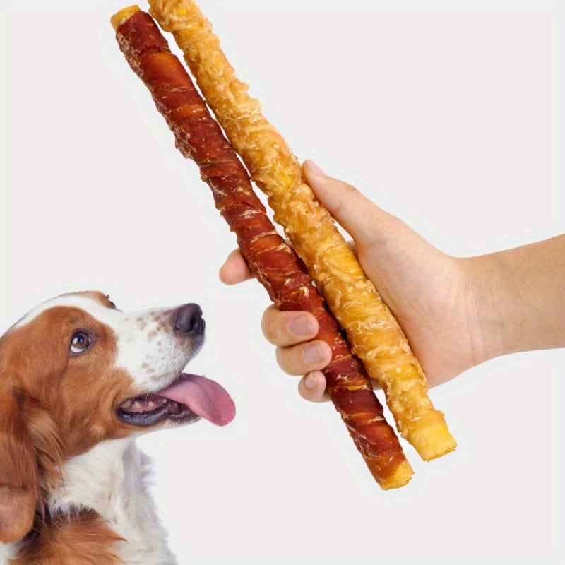 Rawhide Dog Treat Sticks with Chicken and Duck Options, Meat-Wrapped Cowhide Chews for Supervised Chewing, Everyday Rewards and Dog Gift Baskets
