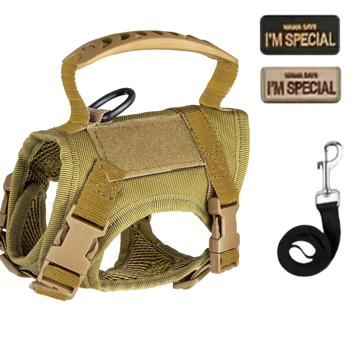 Cat Vest with Rubber Handle, Adjustable Tactical Nylon Pet Vest with Mesh Padding and Quick-Release Buckle for Large Cats and Small Dogs